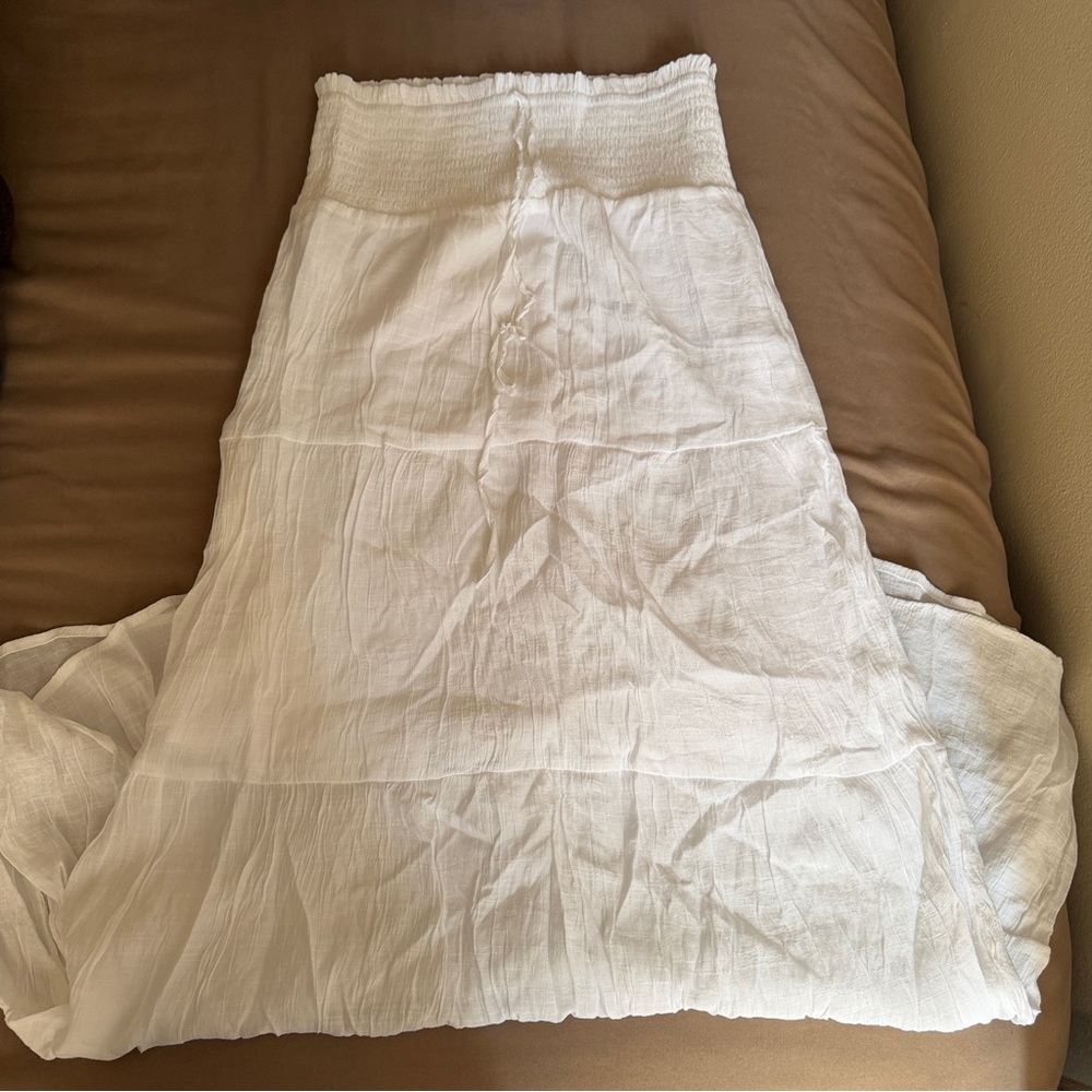 White Bohemian Flowy Skirt
